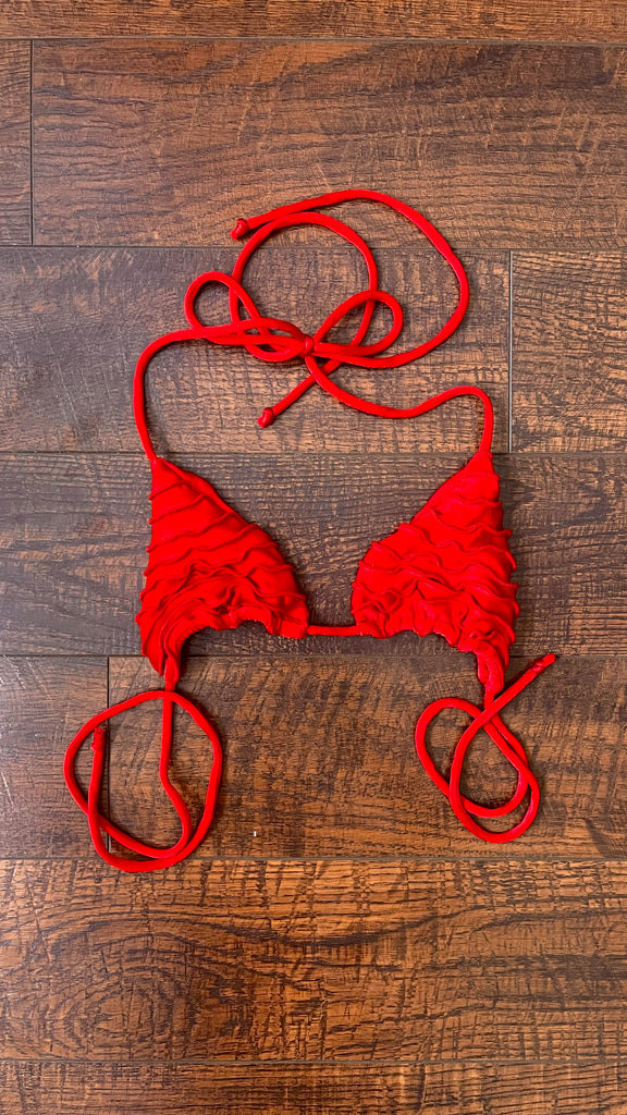 ARCHIVE SAMPLE  - SMALL - RED SCRUNCH TOP