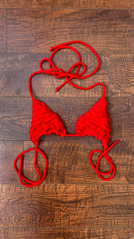 ARCHIVE SAMPLE  - SMALL - RED SCRUNCH TOP