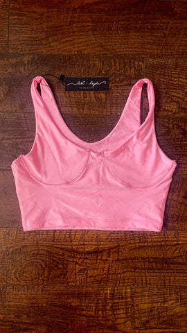 ARCHIVE SAMPLE  - SMALL - PINK VINTAGE TANKINI TOP