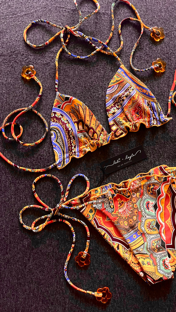 CHER TOP - LEMON PAISLEY