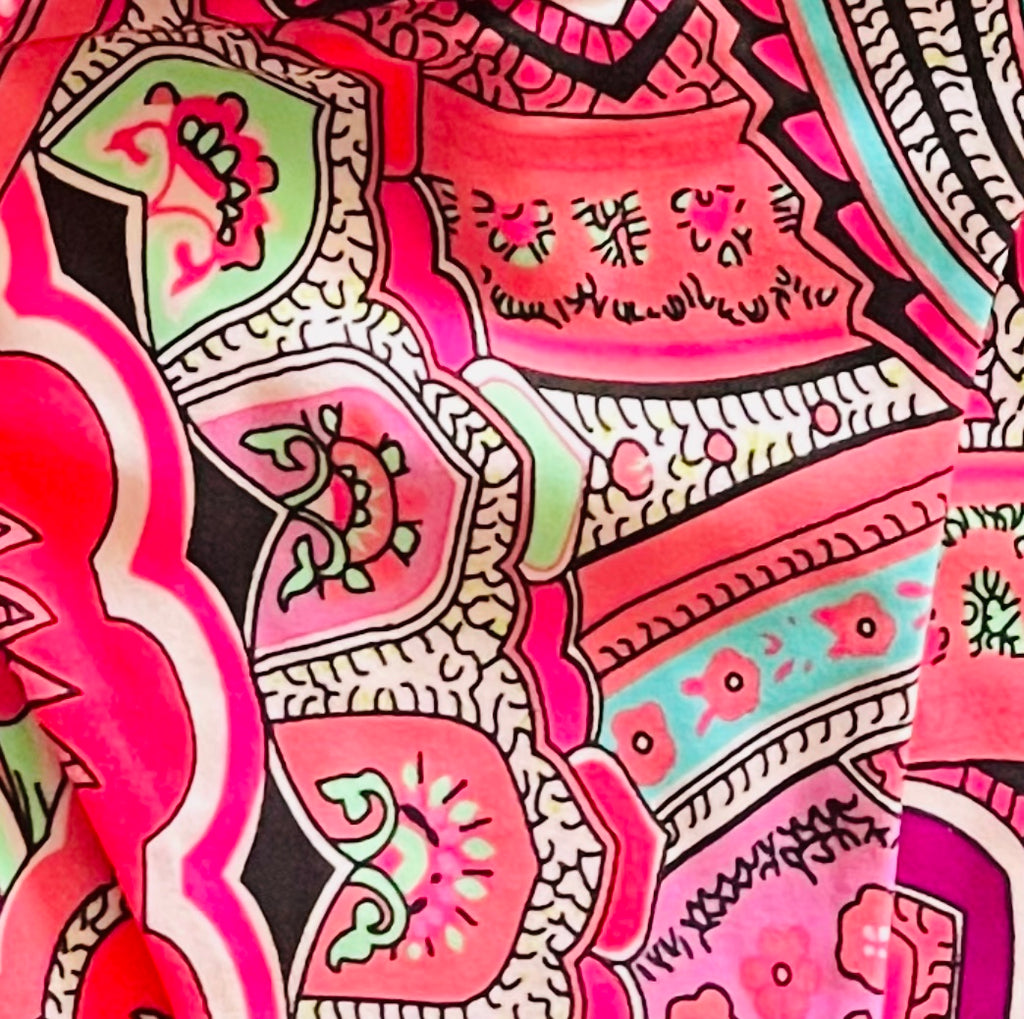 2 PACK SCRUNCHIES - LEMON + WATERMELON PAISLEY