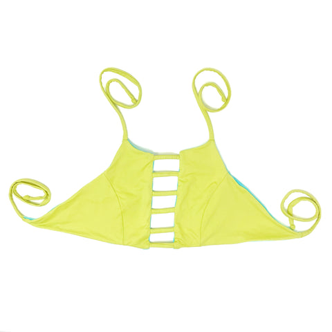 ARCHIVE SAMPLE  - SMALL - BLUE GREEN HALTER TOP