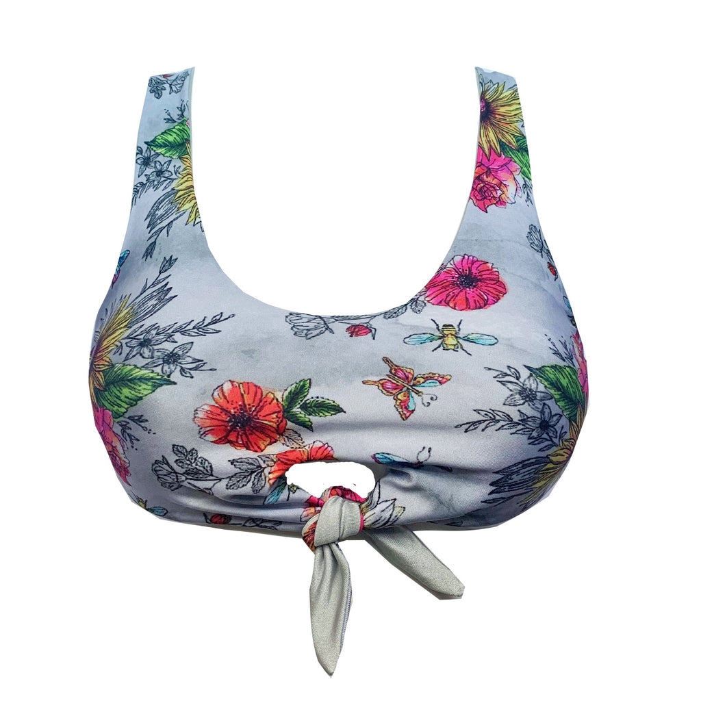 DELILAH TOP - FLORAL NOTES / PLATINUM