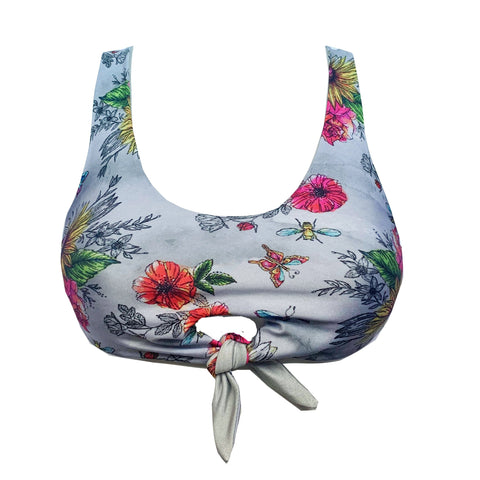 DELILAH TOP - FLORAL NOTES / PLATINUM