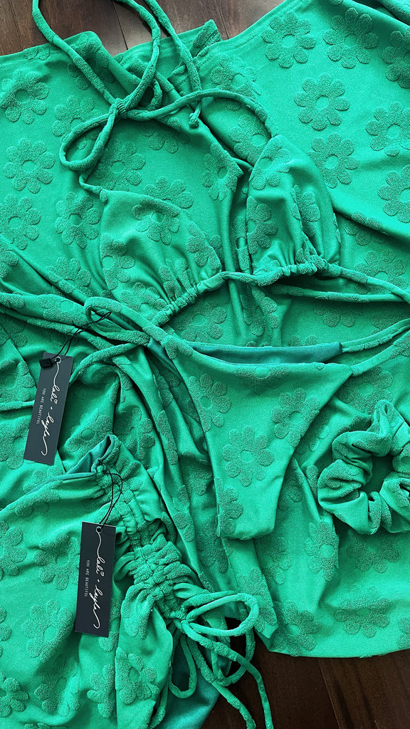 SARONG TOWEL BLANKET - JACQUARD TERRY - GEN Z GREEN